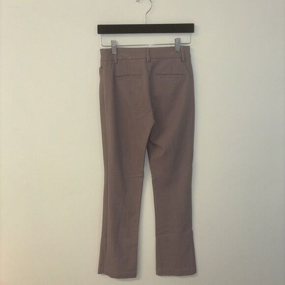 Women’s Dress Pants Work Wear Trouser Pink Houndstooth Express Sz 00 - Picture 3 of 6